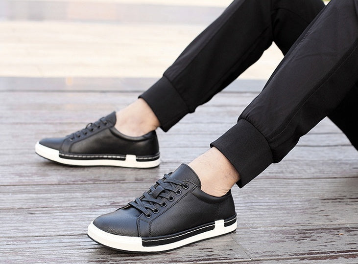 Men Genuine Leather Textured Design Bullet Shoes