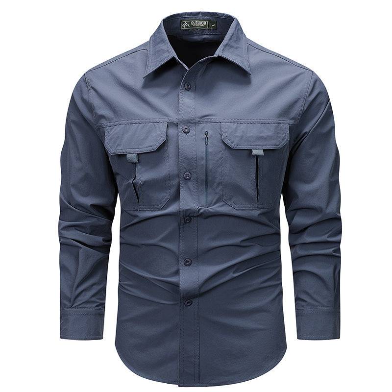 Retro Workwear Shirt Men's Long-sleeved Spring Fashion Brand Casual Overshirt - Clothing Personality