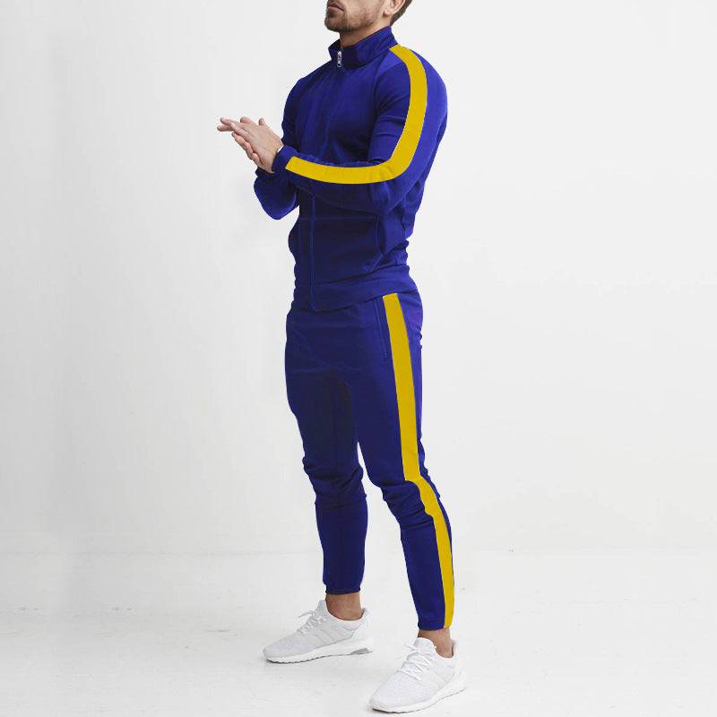 Men's Fashion Personalized Color Matching Hooded Sports Suit - Clothing Personality