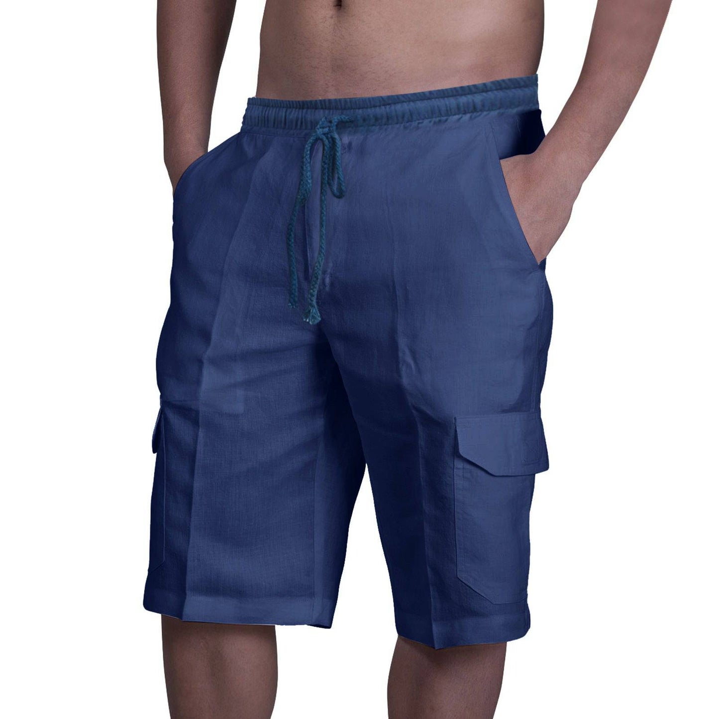 Multi Pocket Tie Men's Beach Cargo Pants - Clothing Personality