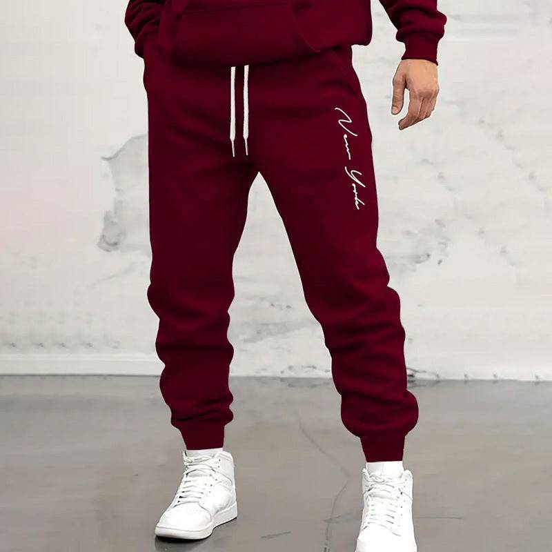 Men's Casual Sports Trousers Men's Letter Printed Tapered Trousers - Clothing Personality