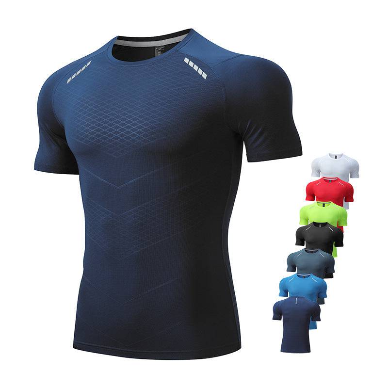 Men's Quick Drying T-Shirt Short-Sleeved Activewear Top Round Neck Workout Clothes - Clothing Personality