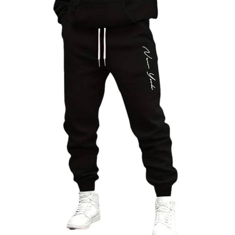 Men's Casual Sports Trousers Men's Letter Printed Tapered Trousers - Clothing Personality