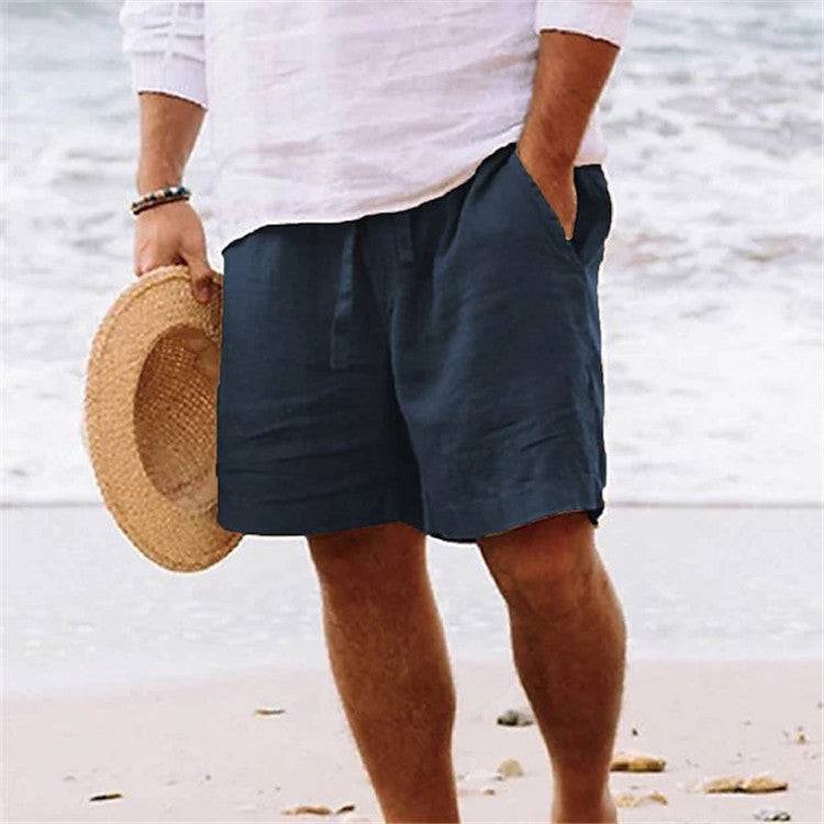 Men's Daily Sand Pure Color Comfortable Breathable Shorts - Clothing Personality