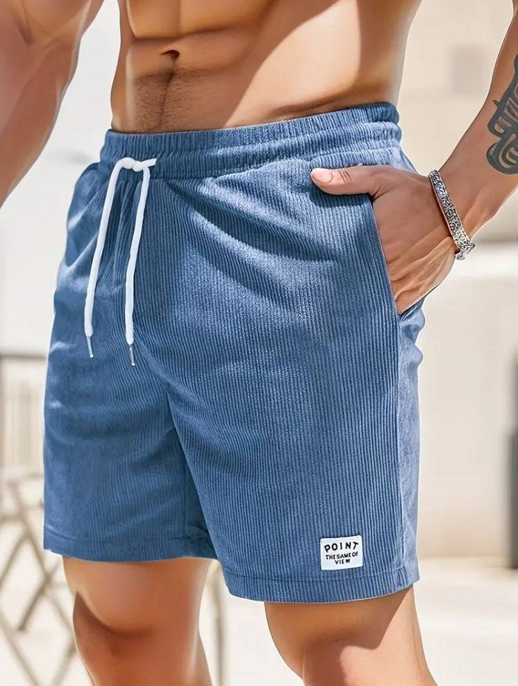 Lace-up Drawstring Shorts Summer Corduroy Sports Short Pants Mens Clothing - Clothing Personality