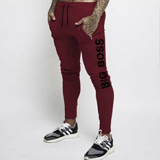 Men's Slim Fit Joggers - Stylish Winter Sweatpants with Solid Color Design - Clothing Personality