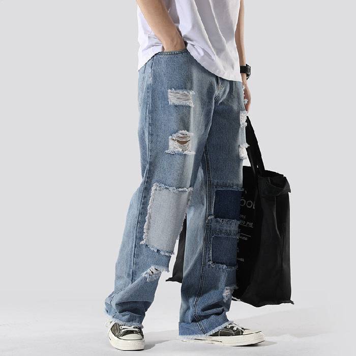 Ins French Overalls Men's Baggy Daddy Pants - Clothing Personality