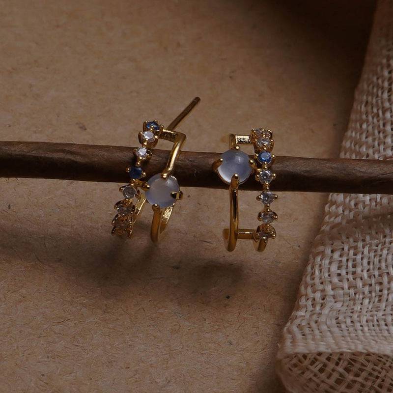 Ladies vintage opal earrings - Clothing Personality