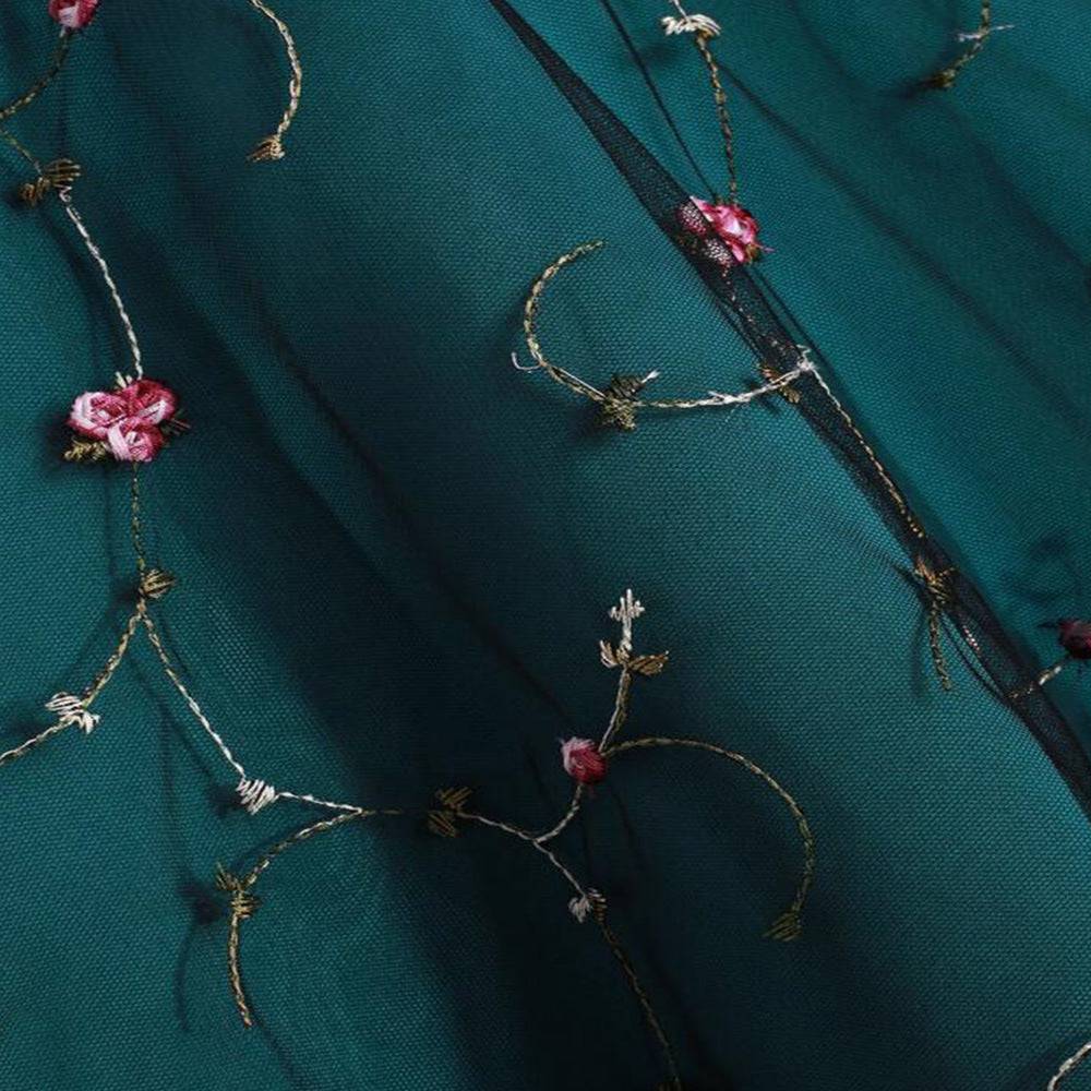 Women's Sleeveless Embroidered Floral Dress Midi Length Flower dress - Clothing Personality