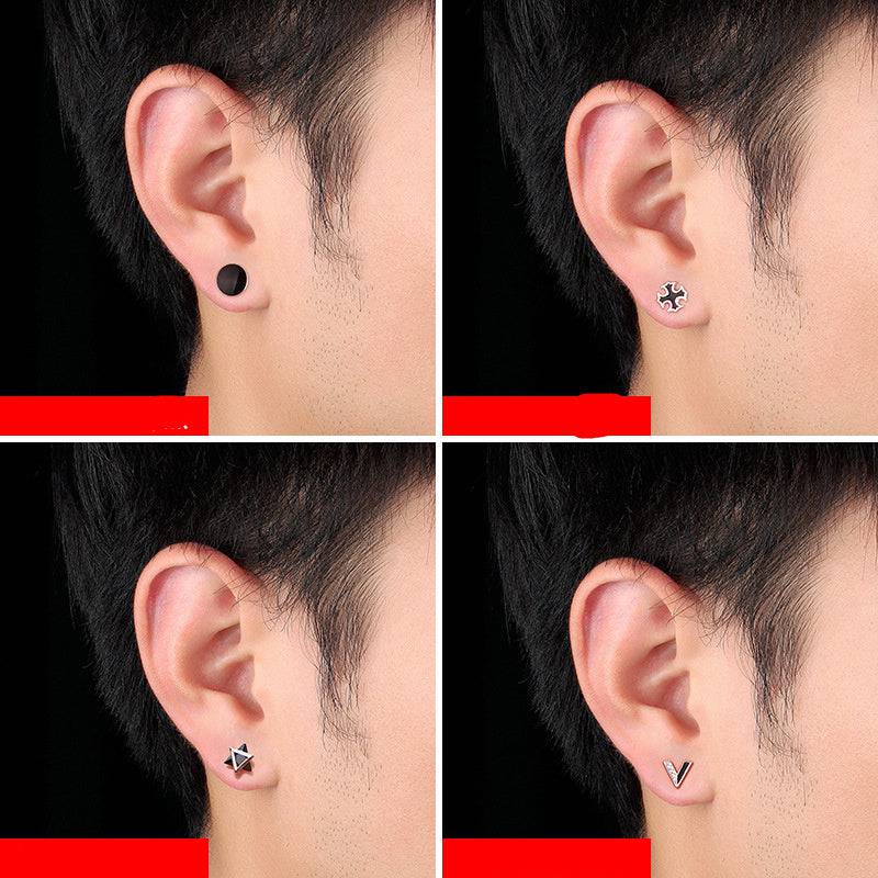 925 Silver Men''s Earrings Single Fashionable Silver Earrings - Clothing Personality