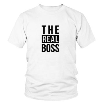 The boss the real boss graphic cotton short sleeve T-Shirts - Clothing Personality