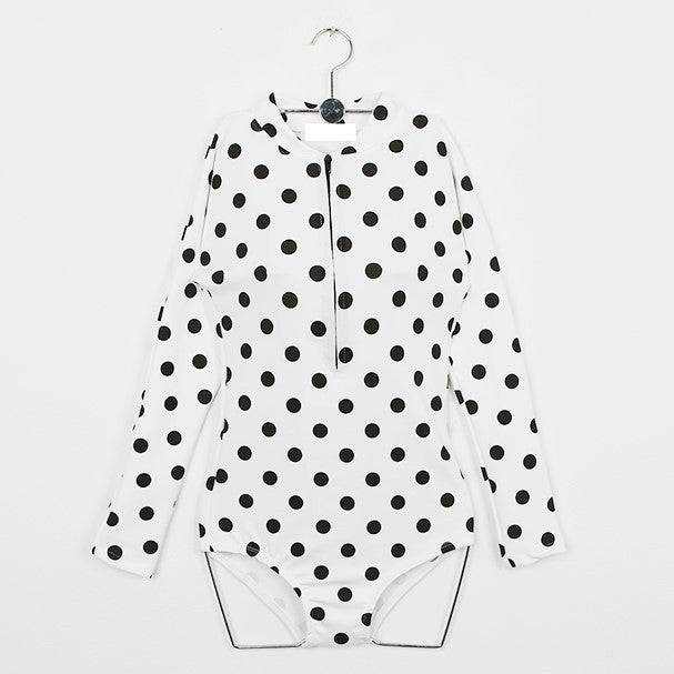 Women's Long Sleeve Polka Dot Swimsuit - Clothing Personality