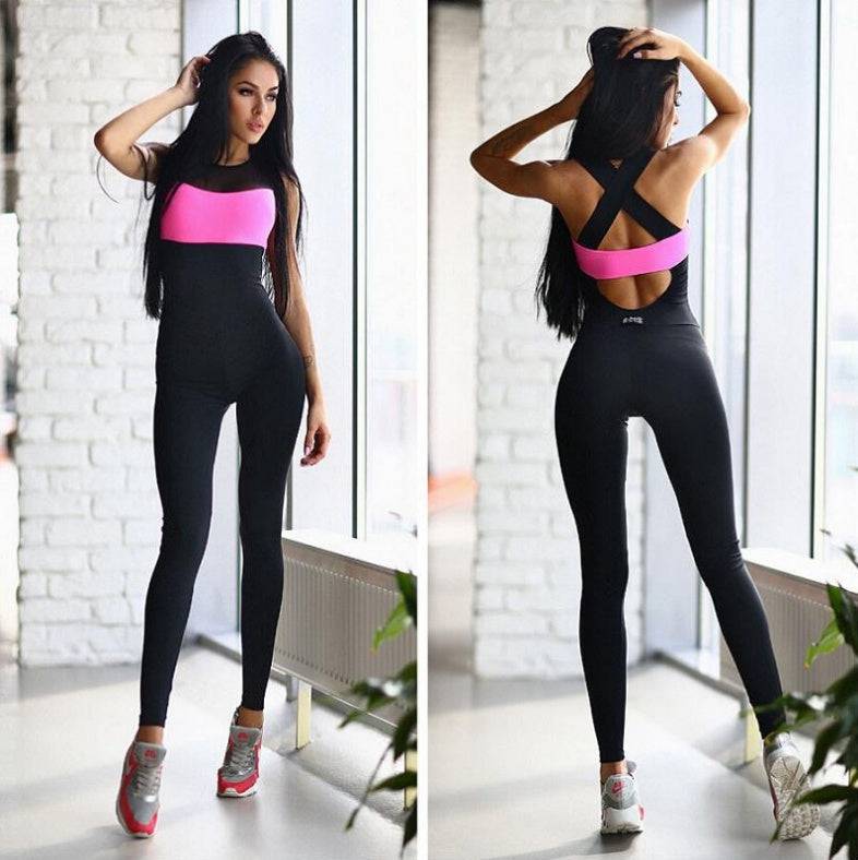 Tight yoga coffee jumpsuit - Clothing Personality