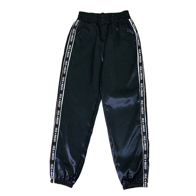 Webbing wide-leg pants