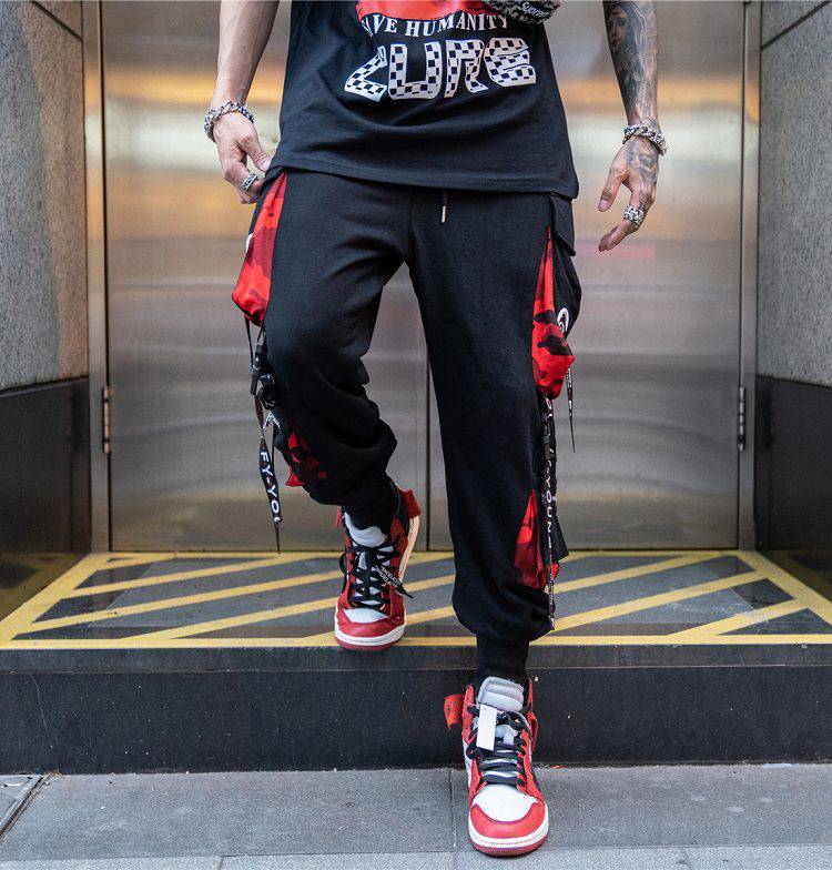Hiphop webbing harem trousers - Clothing Personality