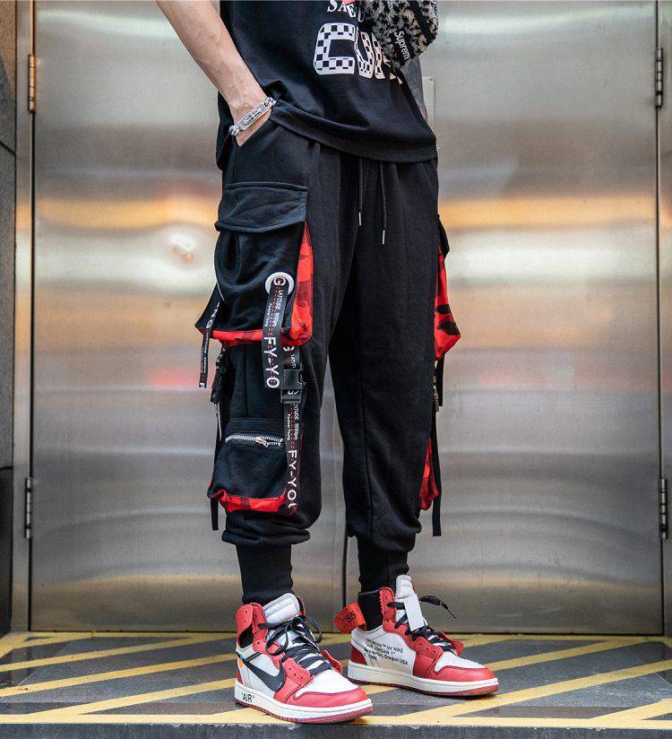 Hiphop webbing harem trousers - Clothing Personality