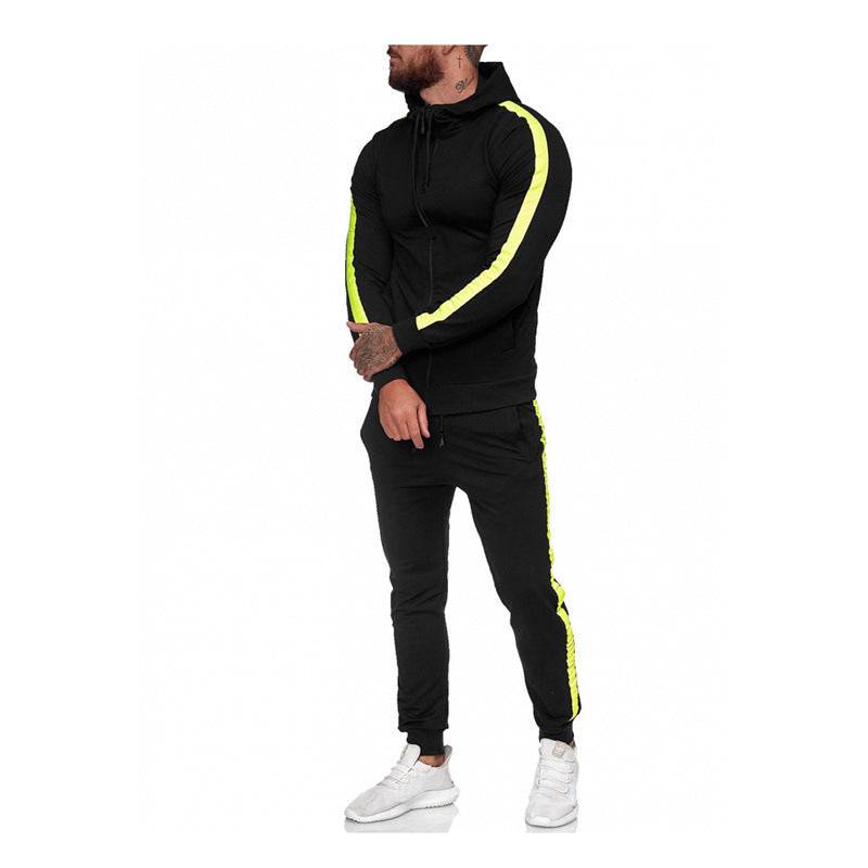 Men's Zip Shirt Hooded Sports Suit - Clothing Personality