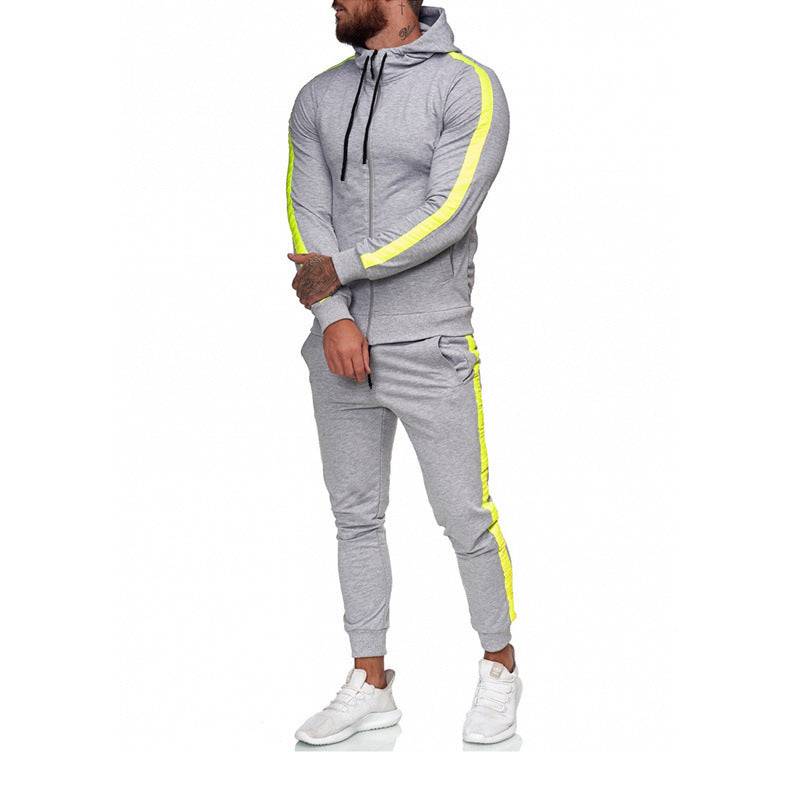 Men's Zip Shirt Hooded Sports Suit - Clothing Personality