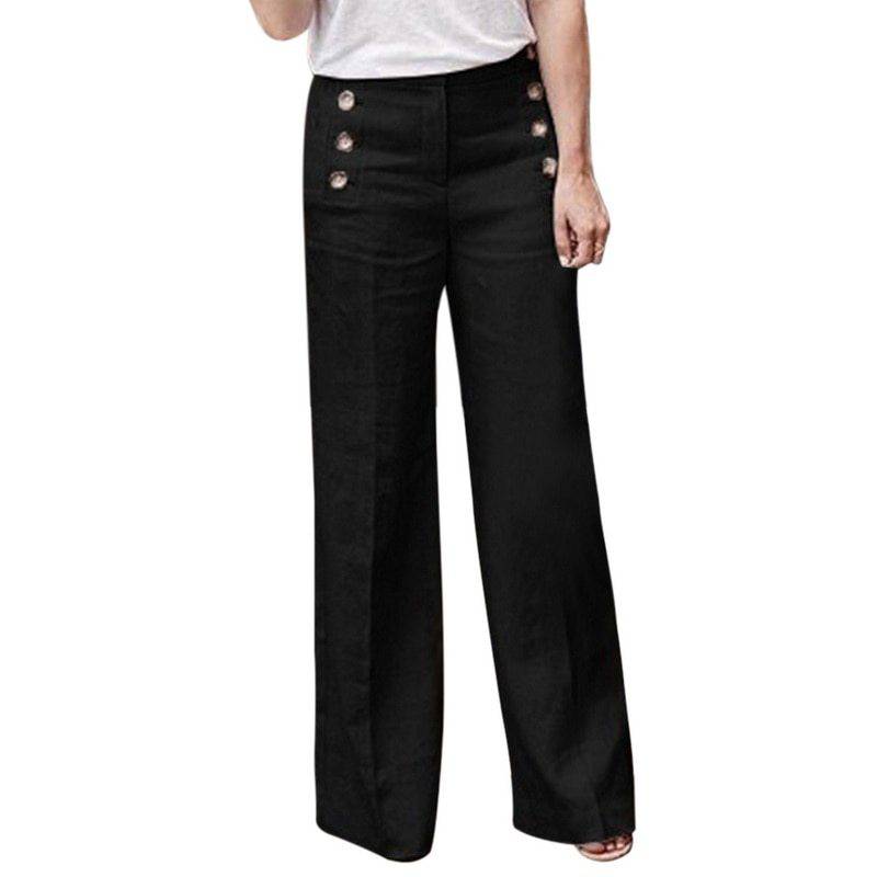Button wide leg pants - Clothing Personality