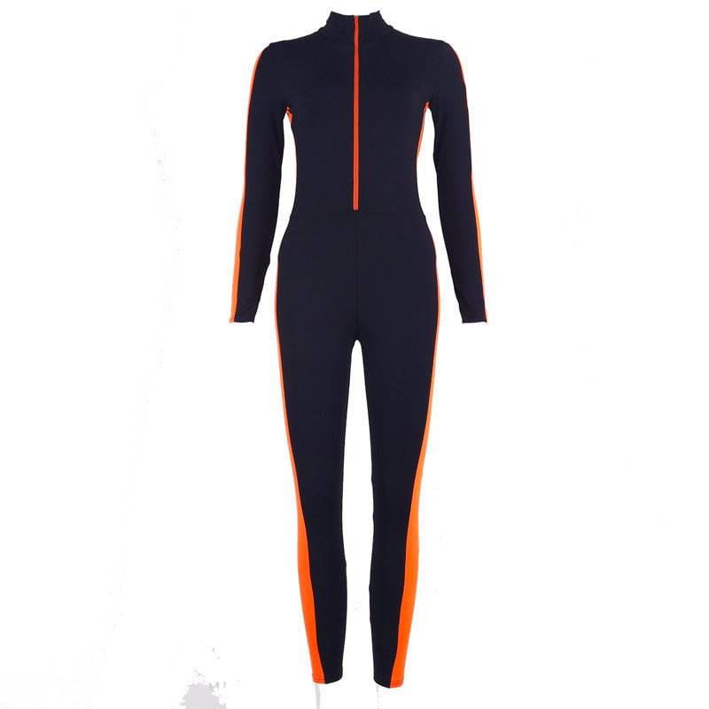 Zipper stitching yoga sports jumpsuit - Clothing Personality