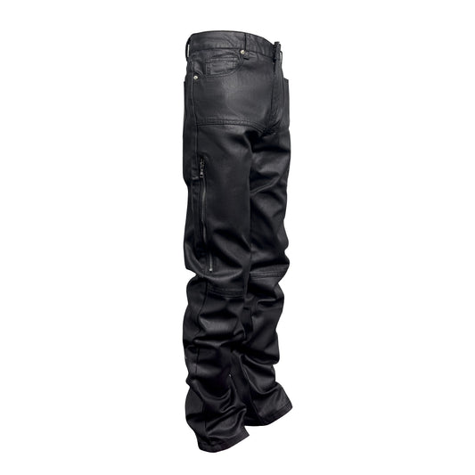 Designer Zip Black Roxed Pants Denim - Clothing Personality