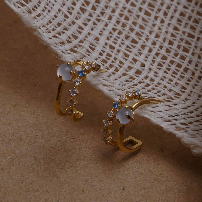 Ladies vintage opal earrings - Clothing Personality