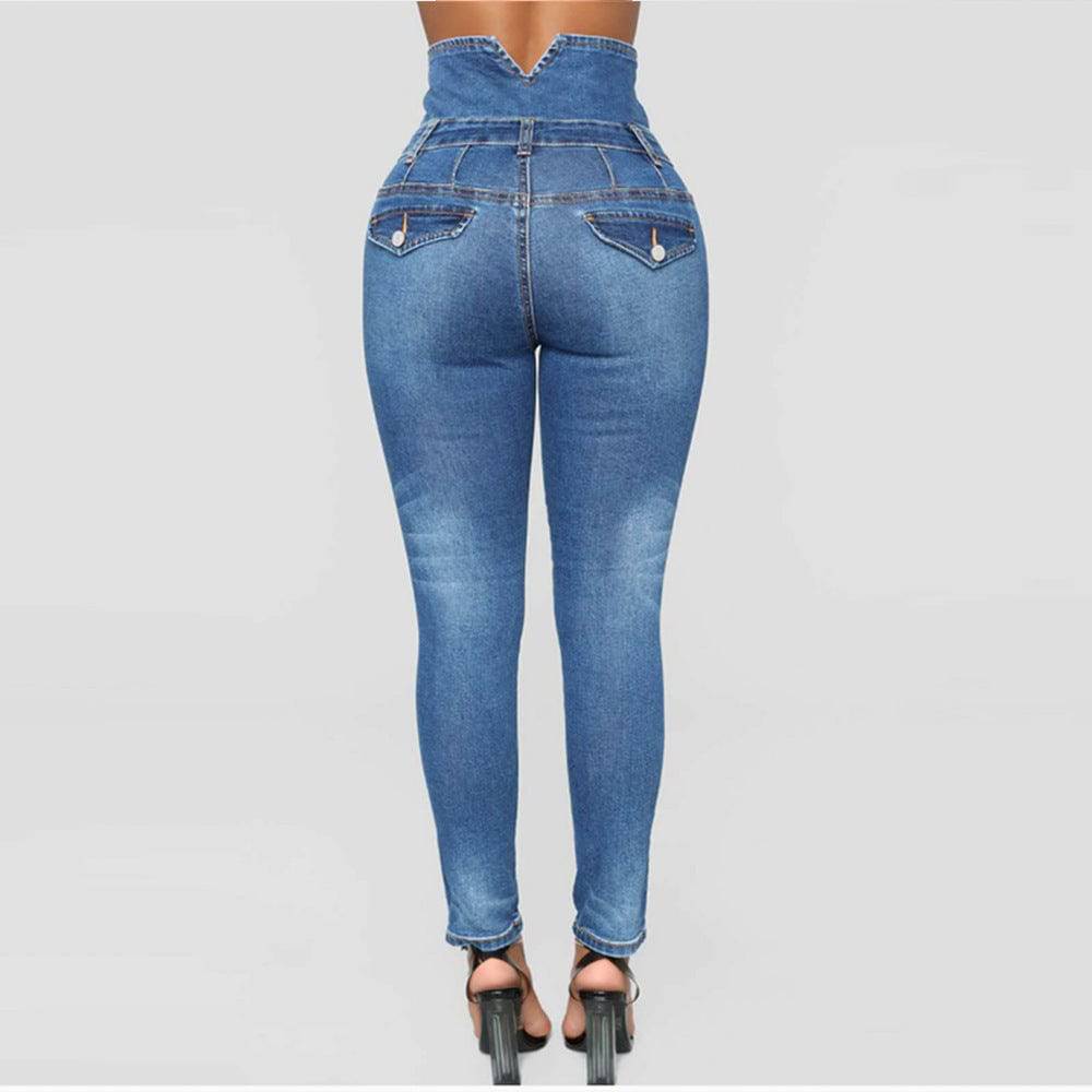 High Stretch Skinny Denim Pencil Pants - Plus Size Women's Jeans - Clothing Personality