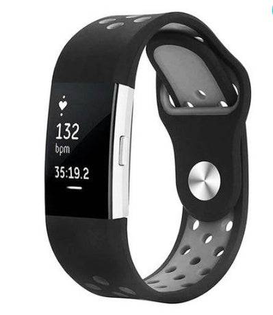 Fitbit Strap Charge2 Monochrome Round Hole Silicone Strap - Clothing Personality