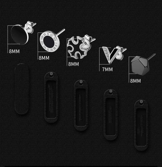 925 Silver Men''s Earrings Single Fashionable Silver Earrings - Clothing Personality