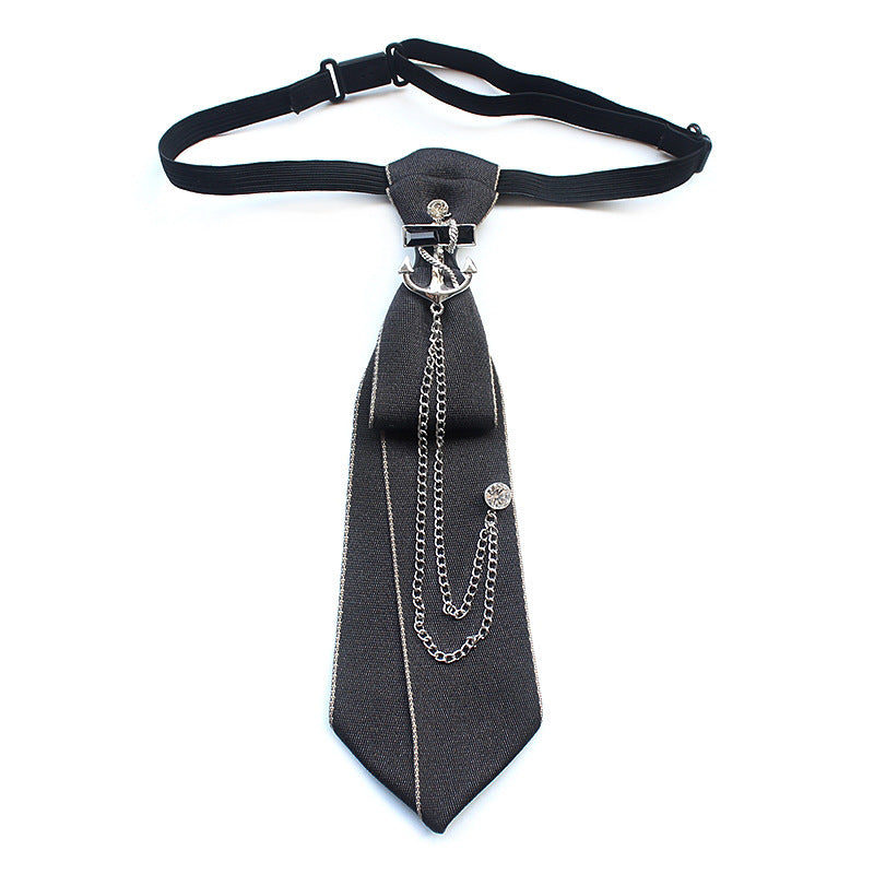 Women's Bedazzled Tie Jewelry Chain link Neckline Accessories Tie - Clothing Personality