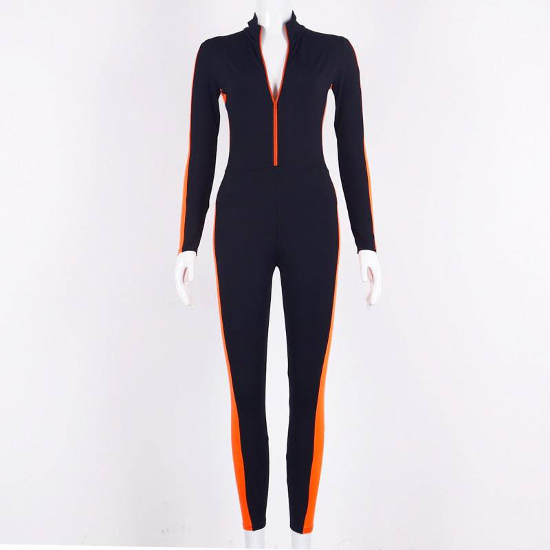 Zipper stitching yoga sports jumpsuit - Clothing Personality