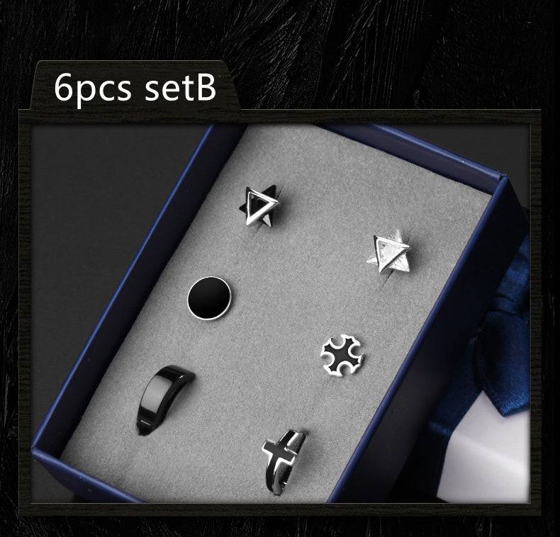 925 Silver Men''s Earrings Single Fashionable Silver Earrings - Clothing Personality