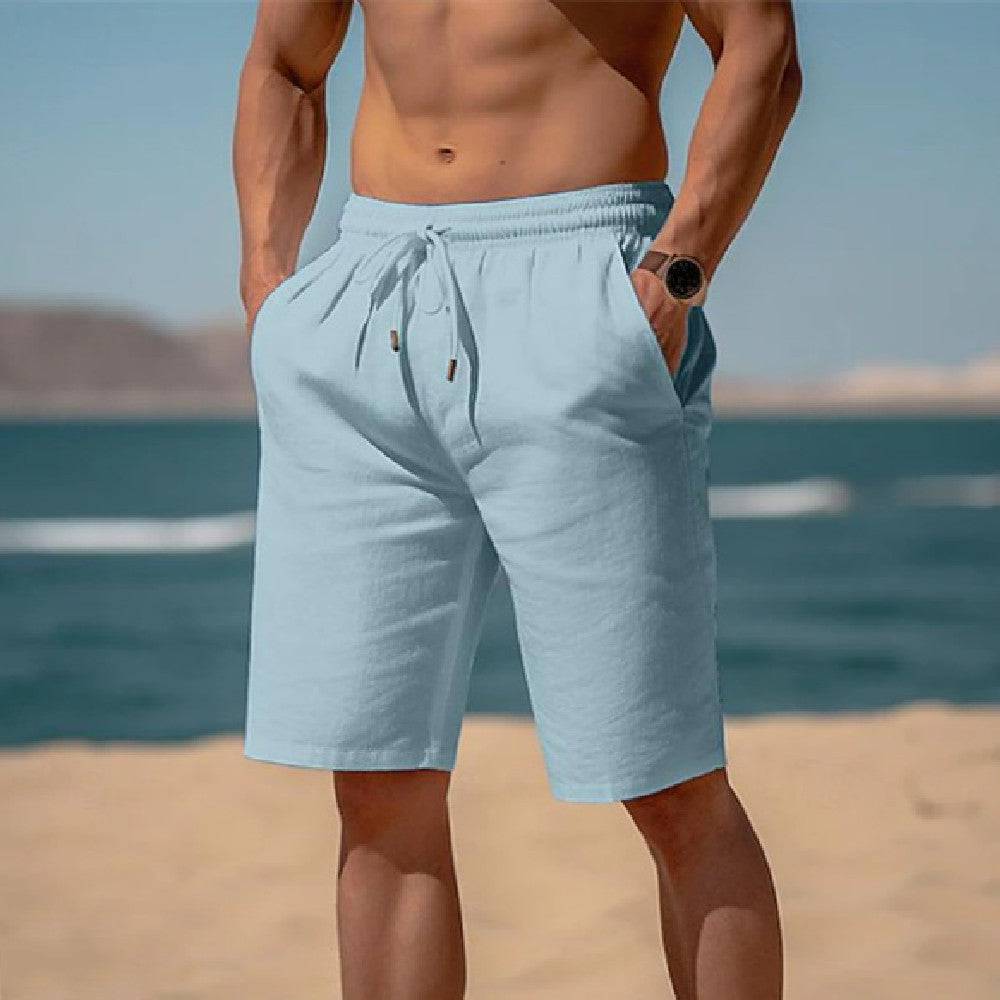 Drawstring Elastic Waist Straight Breathable Shorts - Clothing Personality