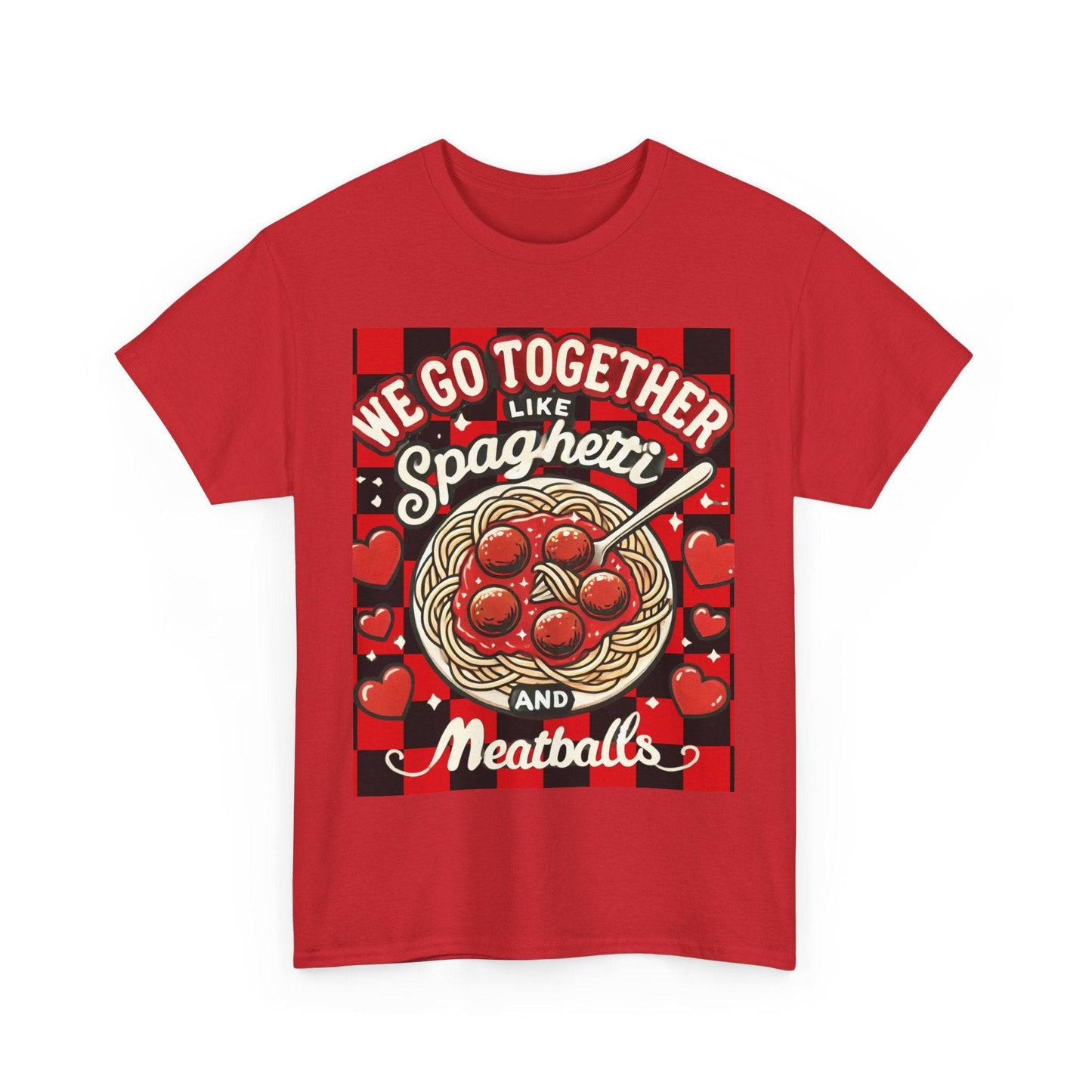 Perfect Pair: Spaghetti and Meatballs Graphic Tee - Cute Foodie T-Shirt for Couples - Clothing Personality