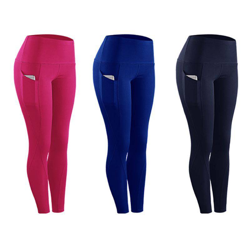 Women Compression Skinny Fitness Leggings Women Stretch Sportswear Casual Leggings Pants with Pocket - Clothing Personality