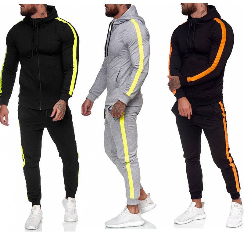 Men's Zip Shirt Hooded Sports Suit - Clothing Personality