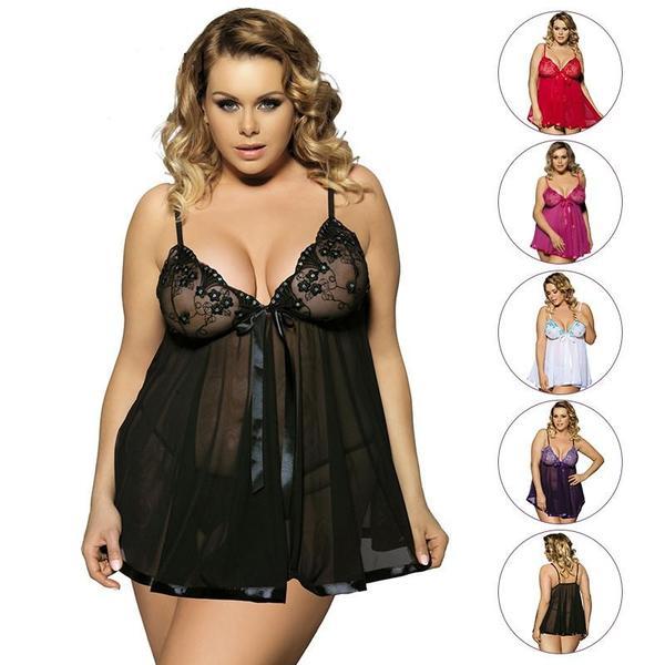 Women's Sexy Lingerie - 6XL Sleepwear Sleepdress