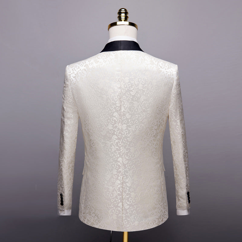 Men's Paisley Tuxedo Suit Wedding Suit Set - Clothing Personality