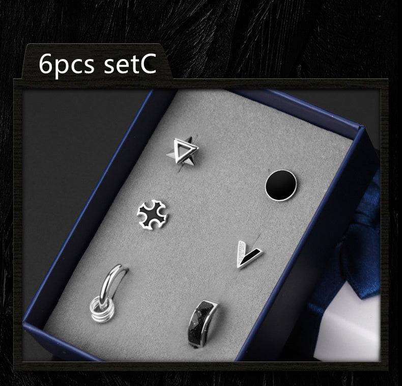 925 Silver Men''s Earrings Single Fashionable Silver Earrings - Clothing Personality
