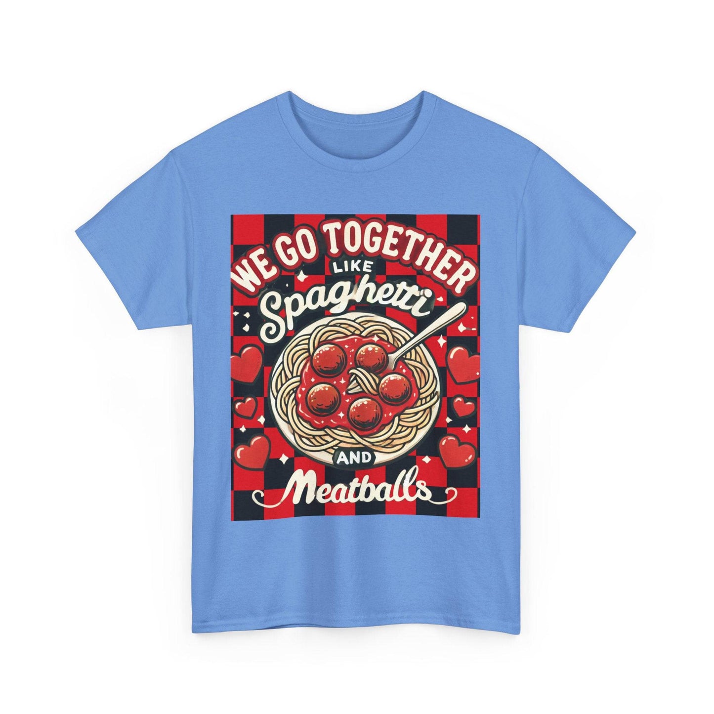 Perfect Pair: Spaghetti and Meatballs Graphic Tee - Cute Foodie T-Shirt for Couples - Clothing Personality