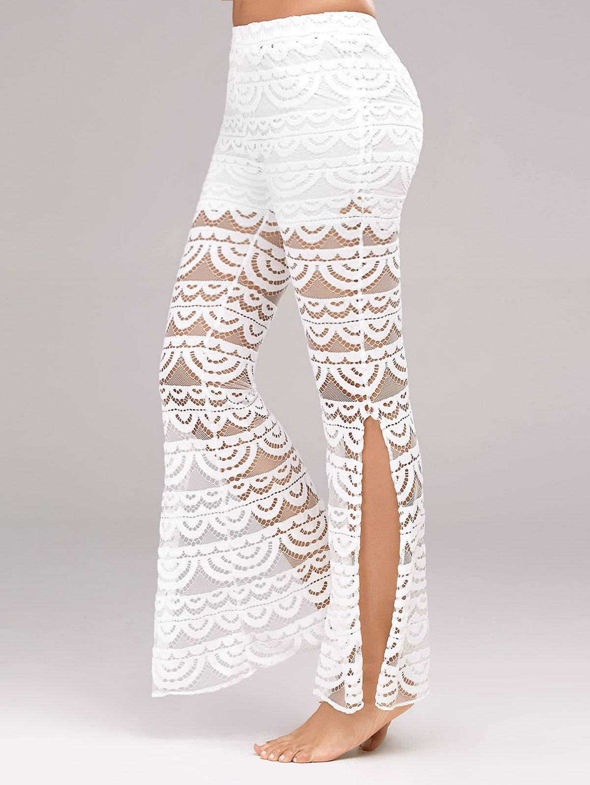 Summer Women Elegant Patchwork Sheer Pants - Clothing Personality
