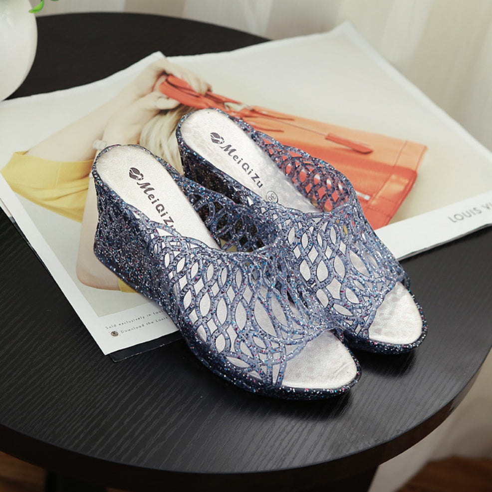 Slippers Bling Wedges Woman Casual Shoes Fashion - Clothing Personality
