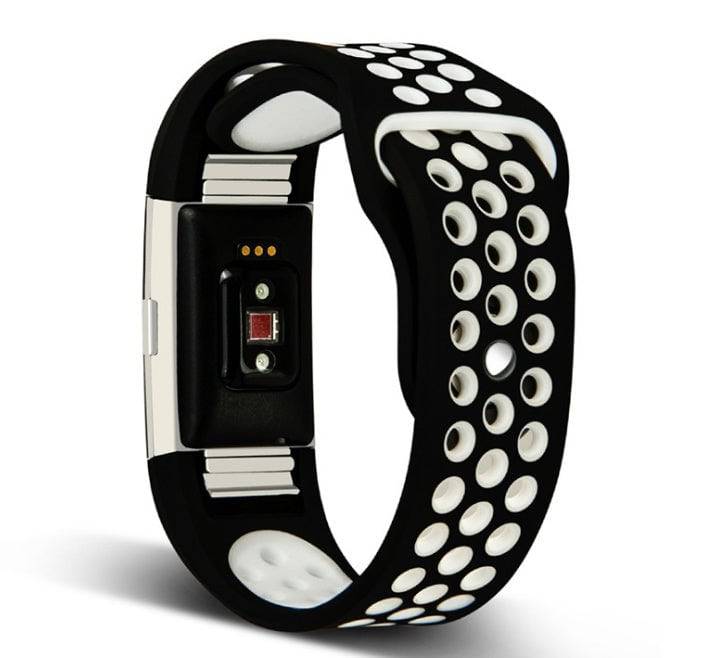 Fitbit Strap Charge2 Monochrome Round Hole Silicone Strap - Clothing Personality