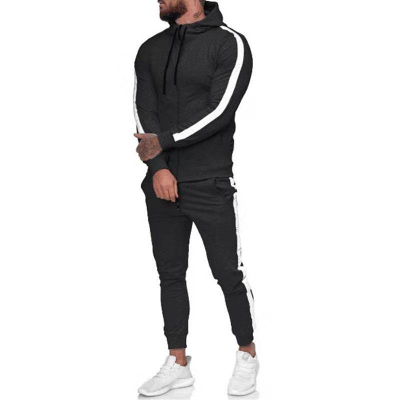 Men's Zip Shirt Hooded Sports Suit - Clothing Personality