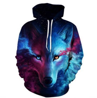 Wolf Printed Hoodies Men 3D Sweatshirt - Clothing Personality