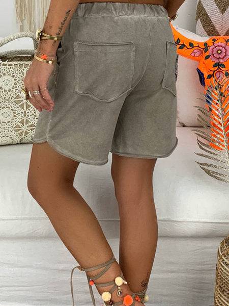 Women's Cotton Washed Mom Chino Shorts - Clothing Personality