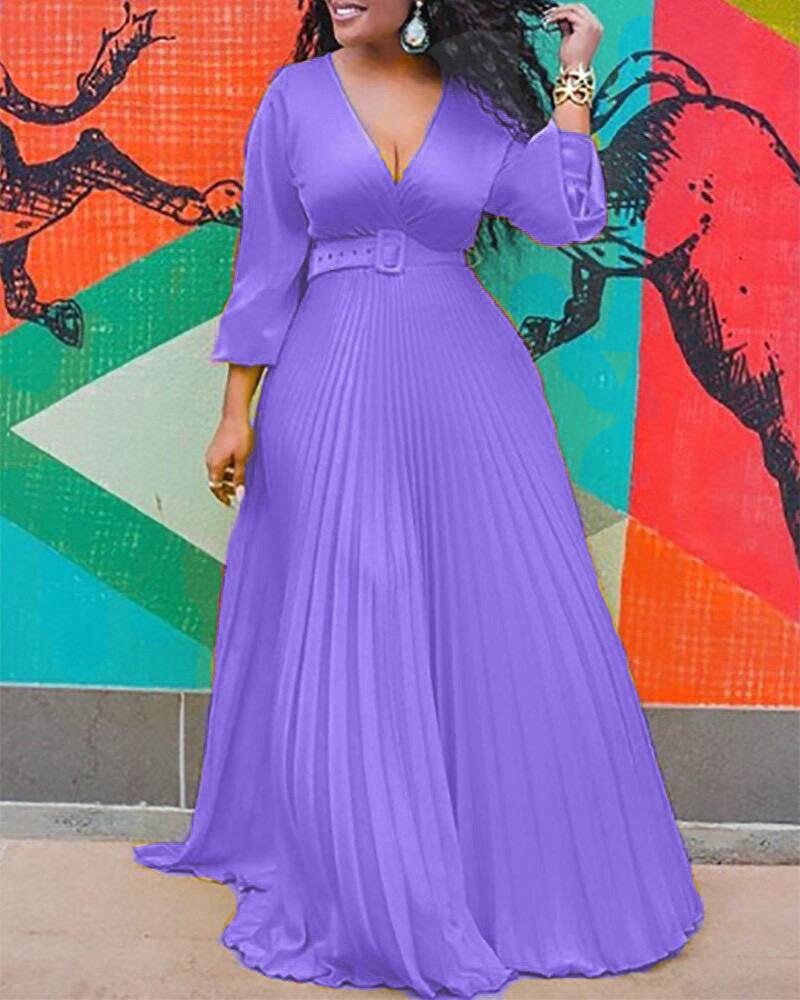 Temperament Retro Chiffon Long Sleeve Long Skirt Dress - Clothing Personality