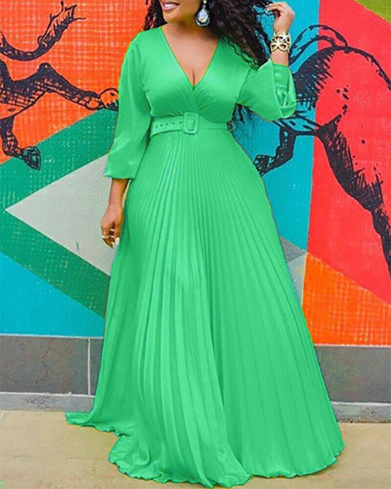 Temperament Retro Chiffon Long Sleeve Long Skirt Dress - Clothing Personality