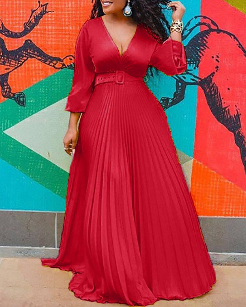 Temperament Retro Chiffon Long Sleeve Long Skirt Dress - Clothing Personality