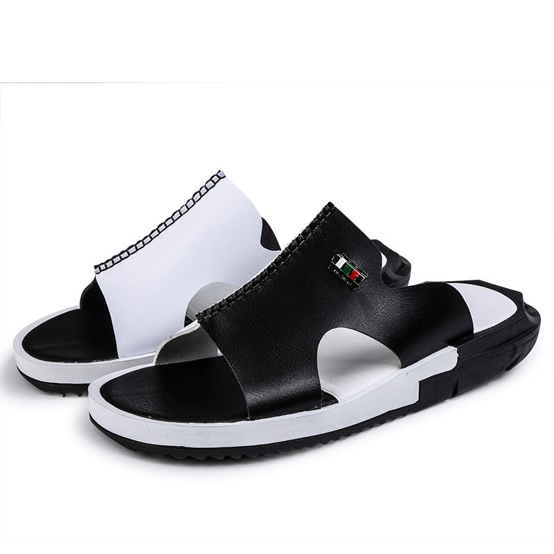 Slipper Male Outside Wear Slides Trend Flip Flop Shoes Black